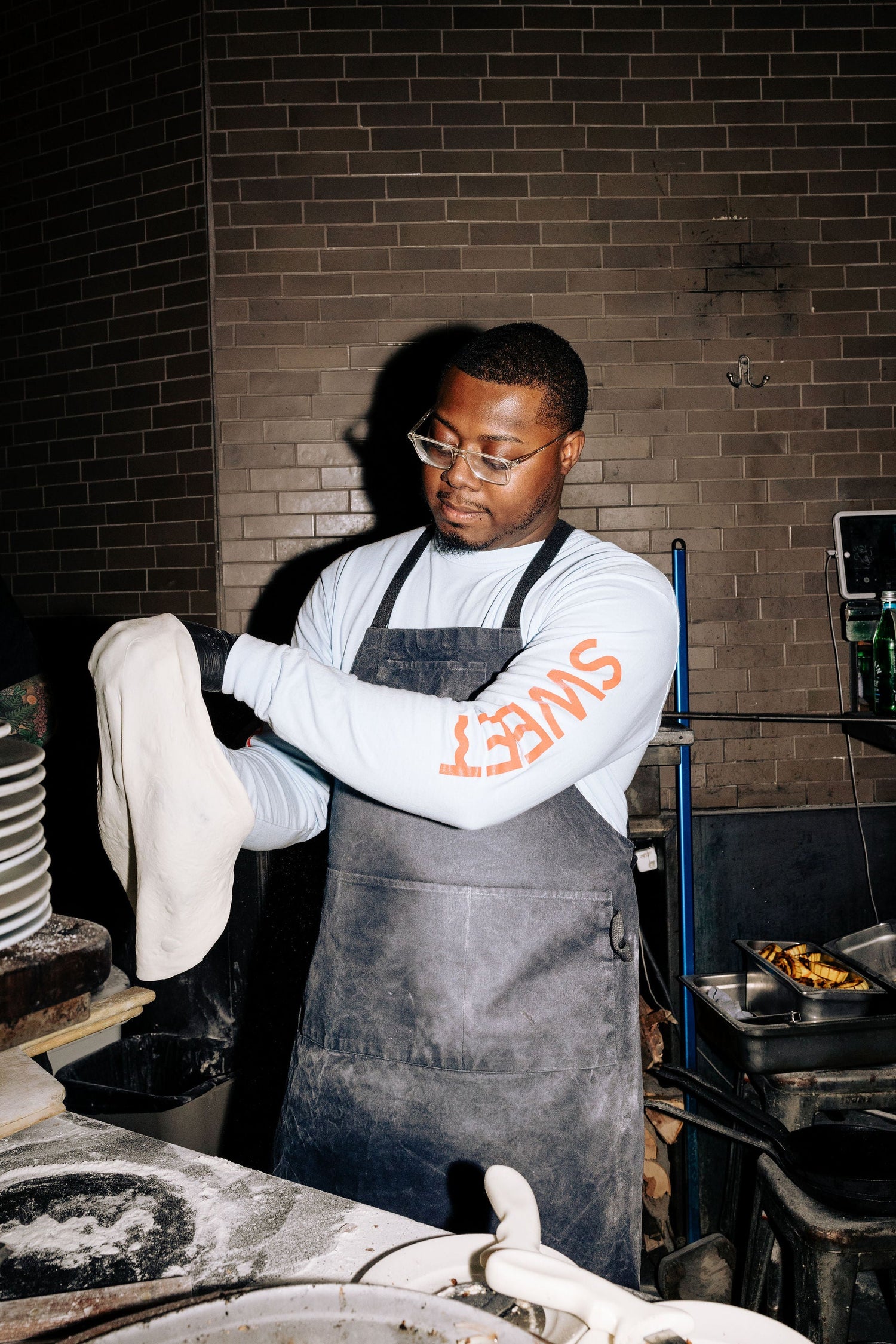 Railroad Stripe Denim Apron